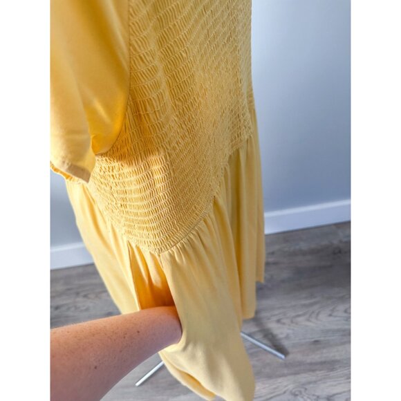 Torrid Mini Challis Smocked Skater Dress in Butter Yellow - Picture 13 of 13